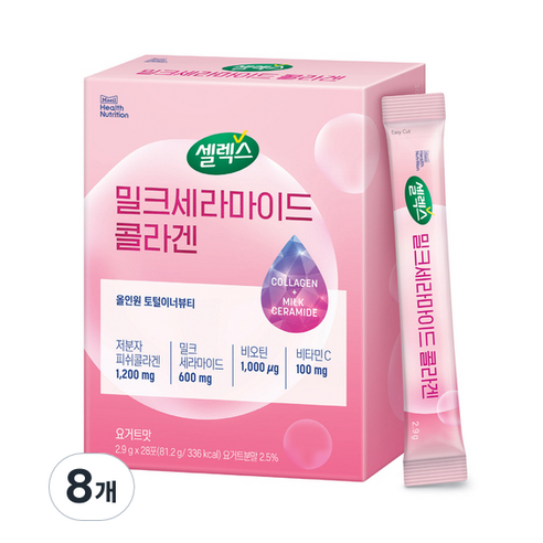 셀렉스 밀크세라마이드 콜라겐 28p, 81.2g, 8개