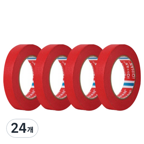 다다 칼라 마스킹테이프 빨강 15mm x 20m, 24개