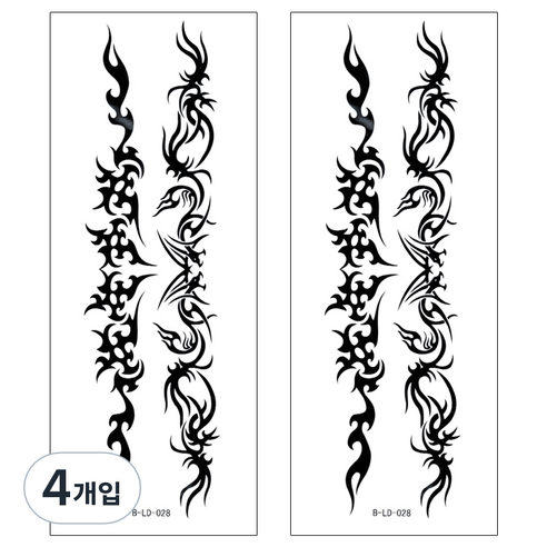 파티복닷컴 레터링 타투스티커, 4개입, B-LD028