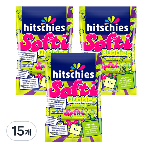히치스 소프티 큐비 사과향 캔디, 80g, 15개