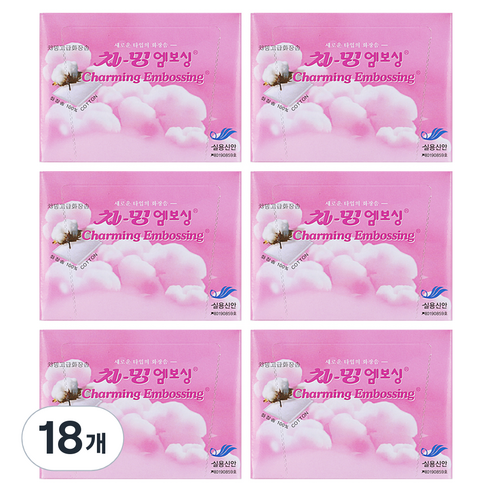에스떼오뜨젠 차밍 엠보싱 순면 저자극 고급 화장솜, 100개입, 18개