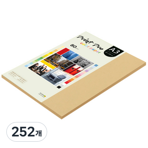 종이문화 프린트 프로 칼라 복사용지 No 04 버프 80g, A3, 252개
