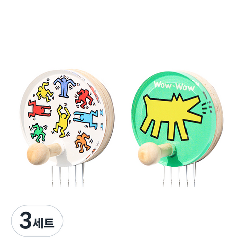 꼭꼬핀 아트 꼭꼬핀 부착형 2종 세트, 와우, 파티, 3세트