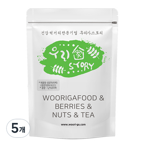 우리가스토리 전통 한방 생강차 티백, 1g, 60개입, 5개