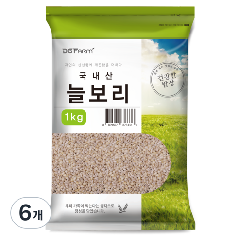 대구농산 국산 늘보리쌀, 1kg, 6개