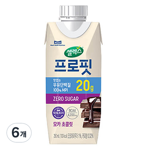 셀렉스 프로핏 우유단백질 모카 초콜릿, 250ml, 6개