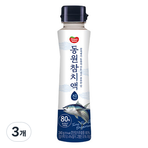 동원 참치액 진, 240g, 3개