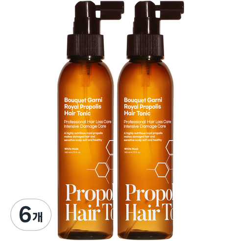 부케가르니 로열 프로폴리스 헤어토닉 화이트머스크, 6개, 140ml
