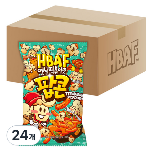 바프 옛날떡볶이맛 팝콘, 80g, 24개