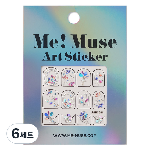 미뮤즈 네일 아트스티커, 마이플라워(M3D011), 6세트