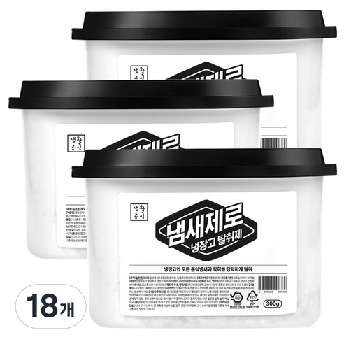 생활공식 냄새제로 냉장고 탈취제, 300g, 18개