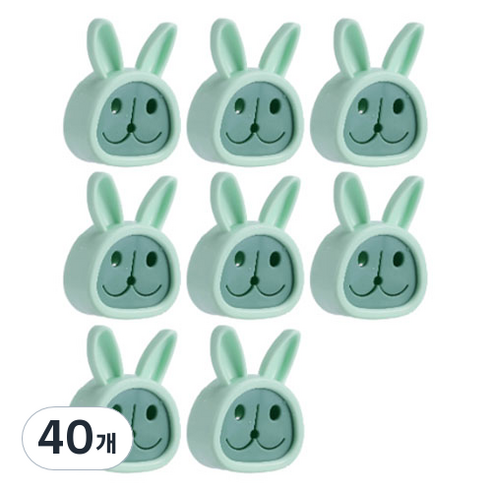 다용도 토끼 타올 플러그 홀더, 40개, 06 민트