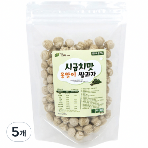 그린원푸드 유기농 옹알이 유아 쌀과자, 시금치맛, 30g, 5개