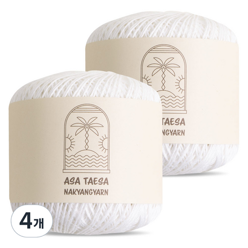 니뜨 아사태사 뜨개실 70g, 501 화이트, 4개