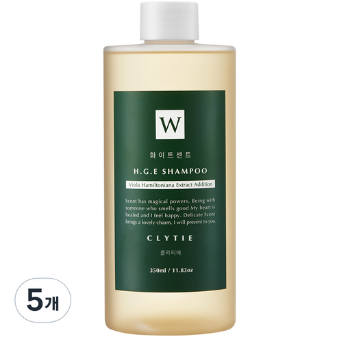 화이트센트 향기좋고 부드러운 고영양 HGE 퍼퓸 샴푸 클리티에, 350ml, 5개