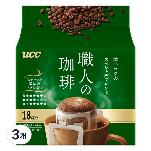 UCC 쇼쿠닝 스페셜 블랜드 드립백커피, 7g, 3개, 18개입