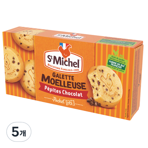 생미쉘 소프트 갈라떼 초코칩 6p, 180g, 5개