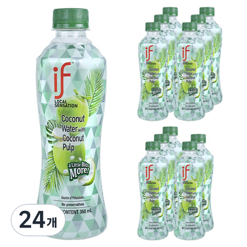 이프 코코넛워터 위드 코코넛과육, 350ml, 24개
