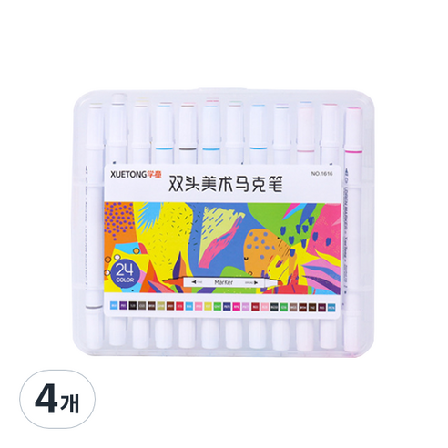 동아PMS 트윈 사인펜 마카 24색, 혼합색상, 4개
