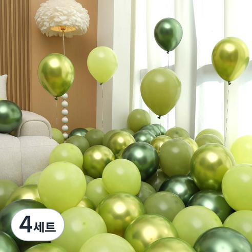 피앤비유니티 풍선 50p 세트 그린, 01 그린 4색혼합, 4세트
