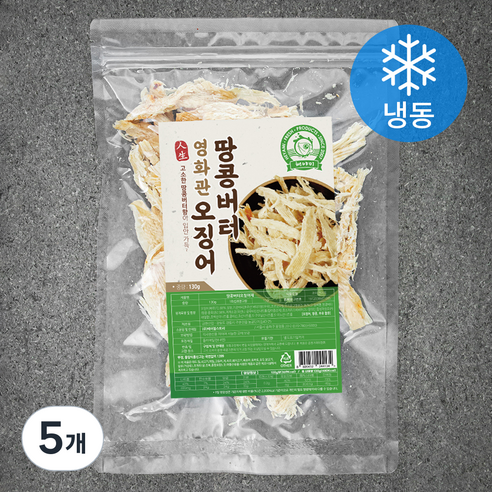 해야미 땅콩버터 오징어채 (냉동), 5개, 130g