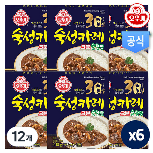 오뚜기 3일 숙성카레 순한맛, 200g, 12개