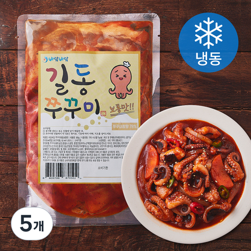 바담바담 길동쭈꾸미 볶음 보통맛 (냉동), 5개, 300g