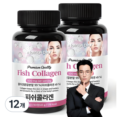 뉴트리디데이 프리미엄 피쉬 콜라겐 타블렛, 12개, 45g