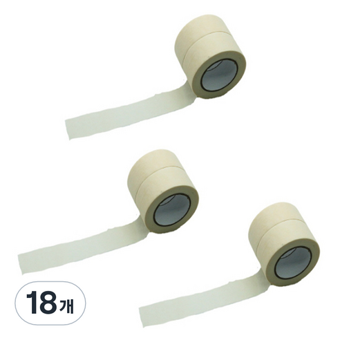 만들하비 컬러 종이 마스킹 테이프 1.5cm x 13m, 화이트, 18개