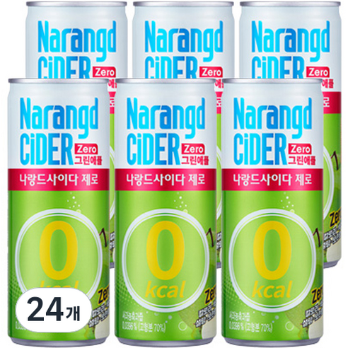 나랑드사이다 그린애플, 245ml, 24개
