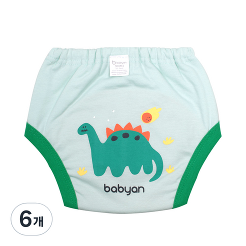 베이비앙 배변훈련팬티 5중방수, 공룡, 6개