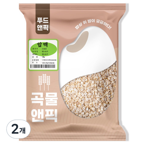 푸드앤픽 곡물앤픽 늘보리 압맥, 2kg, 2개