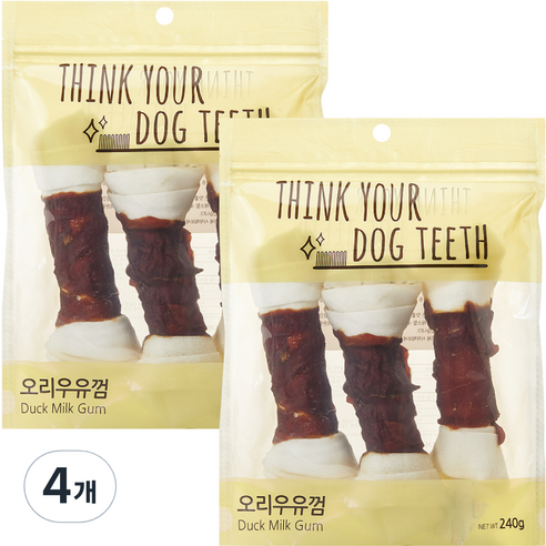 띵크유어도그티 딩고 우유껌 대형 3p, 오리우유, 240g, 4개