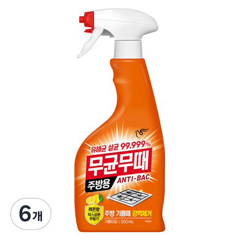 무균무때 안티박 주방용 세정제, 500ml, 6개