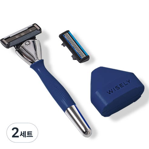 와이즐리 스타터 면도기 세트 PRO, 면도핸들 + 면도날 + 체험용 면도날, 1세트