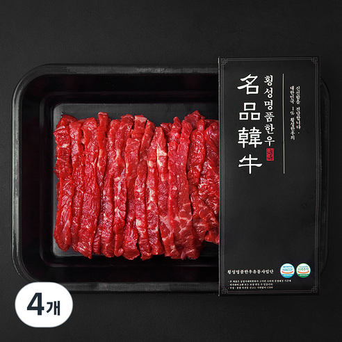 횡성명품한우 우둔 1등급 잡채용 (냉장), 300g, 4개