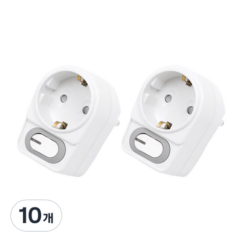 에코파워탭 절전형 LED L자 멀티탭 1구, 화이트, 10개