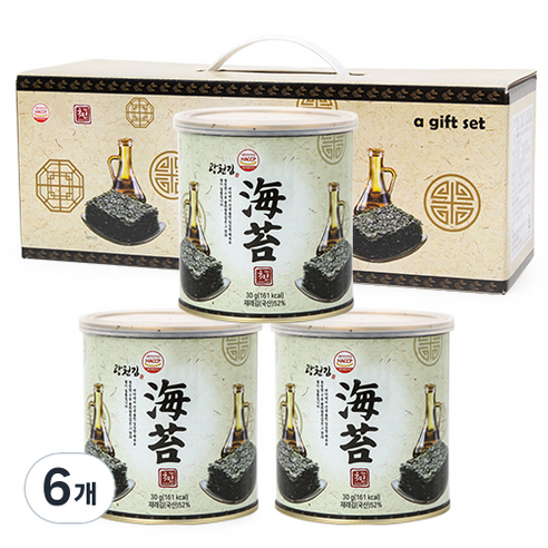 더국민 광천 재래맛김 선물세트 30g, 6개
