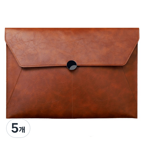 동아피엠에스 A4파일 고급가죽클러치, 앰버브라운, 5개