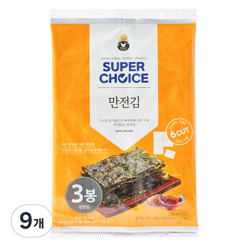 만전김 슈퍼초이스 만전김, 20g, 9개