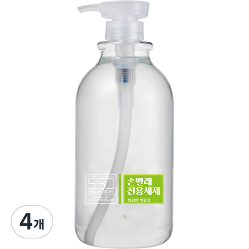 쑥소쿰 손빨래 전용세제 민감한 의류용, 1L, 4개