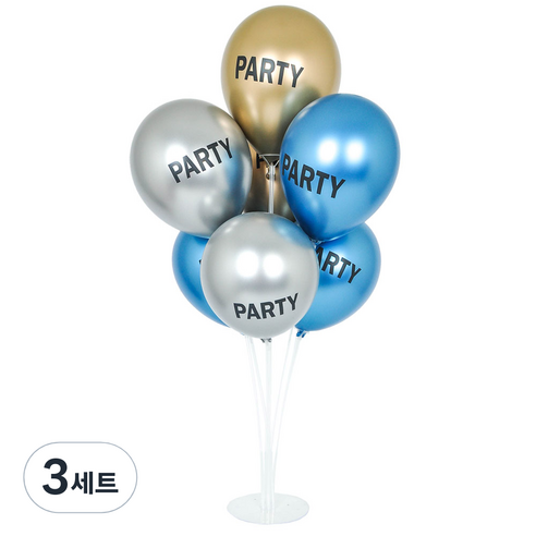 파티쇼 풍선꽂이장식세트70cm 인쇄, 크롬파티혼합, 3세트