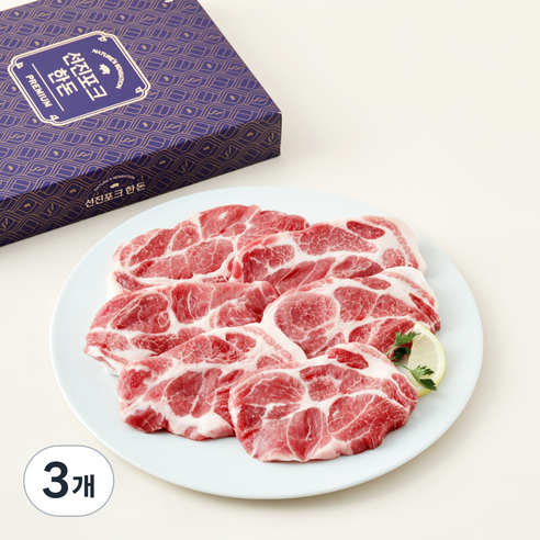 바른농장 한돈 동물복지 목심 구이용(냉장), 500g, 3개