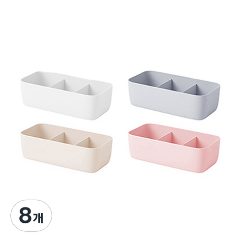 블럭마트 플라스틱 속옷 서랍 정리함 3칸 랜덤발송, 랜덤 발송, 8개