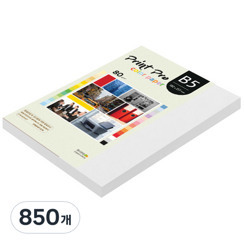 종이문화 프린트 프로 칼라 복사용지 No 30 스노우화이트 80g, B5, 850개