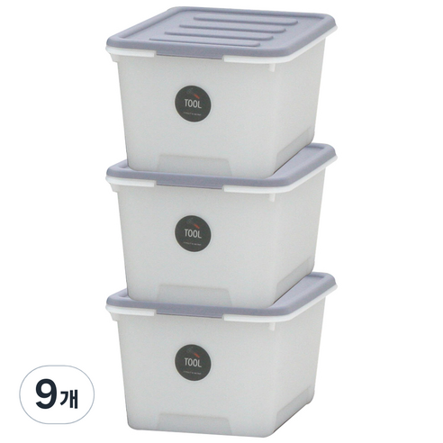 가쯔 멀티 블럭 리빙박스, 그레이, 24L, 9개