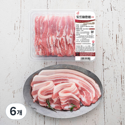 도드람한돈 삼겹살 구이용 (냉장), 1kg, 6개