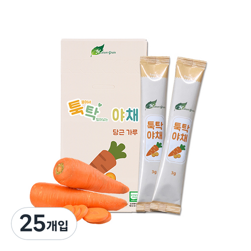 네이쳐그레인 툭탁야채 야채가루 이유식 재료 3g, 당근, 25개입