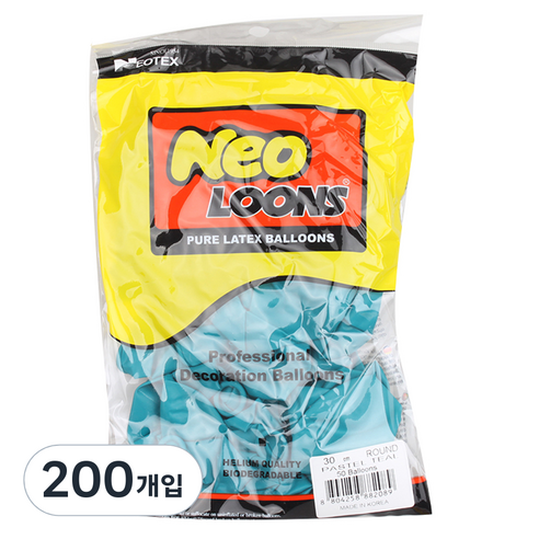 네오룬스 30cm 라운드풍선 50p, 파스텔 틸, 4개