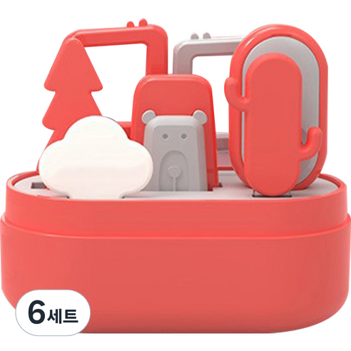 블루마켓 베이비 네일 클리퍼 세트, 레드, 6세트